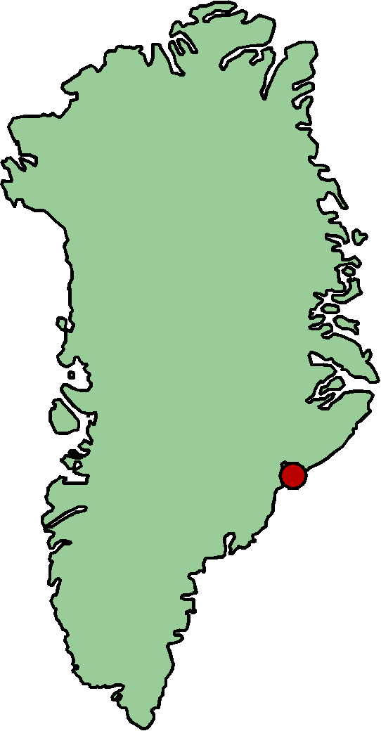 Map showing location of Skaergaard on Greenland